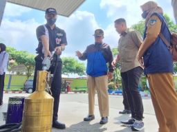 Jelang Mudik Tim Gabungan Polres Kediri Kota Sidak SPBU Periksa Takaran dan Stok BBM