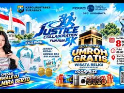 Bidik 5.000 Pelari, Justice Collaboration Fun Run 5K Surabaya Siapkan Hadiah Umrah Gratis