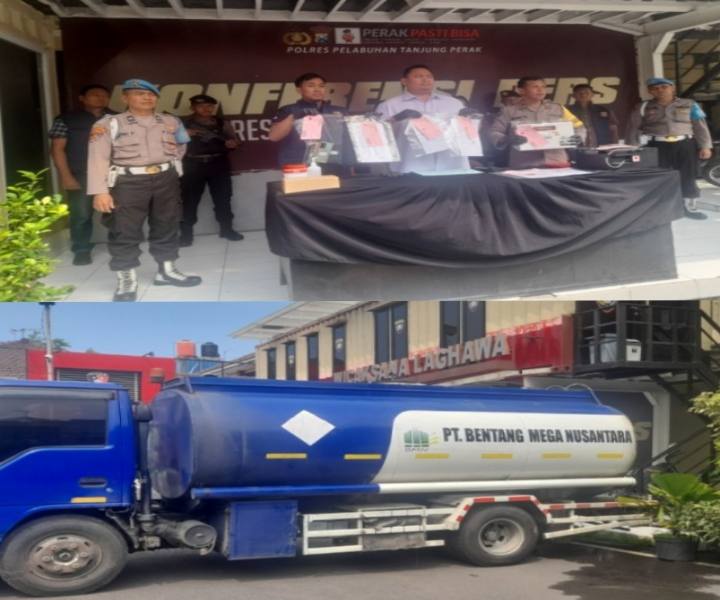4 Pelaku Penyalah Gunaan BBM Jenis Solar Ditangkap Unit Reskrim Polres Pelabuhan Tanjung Perak