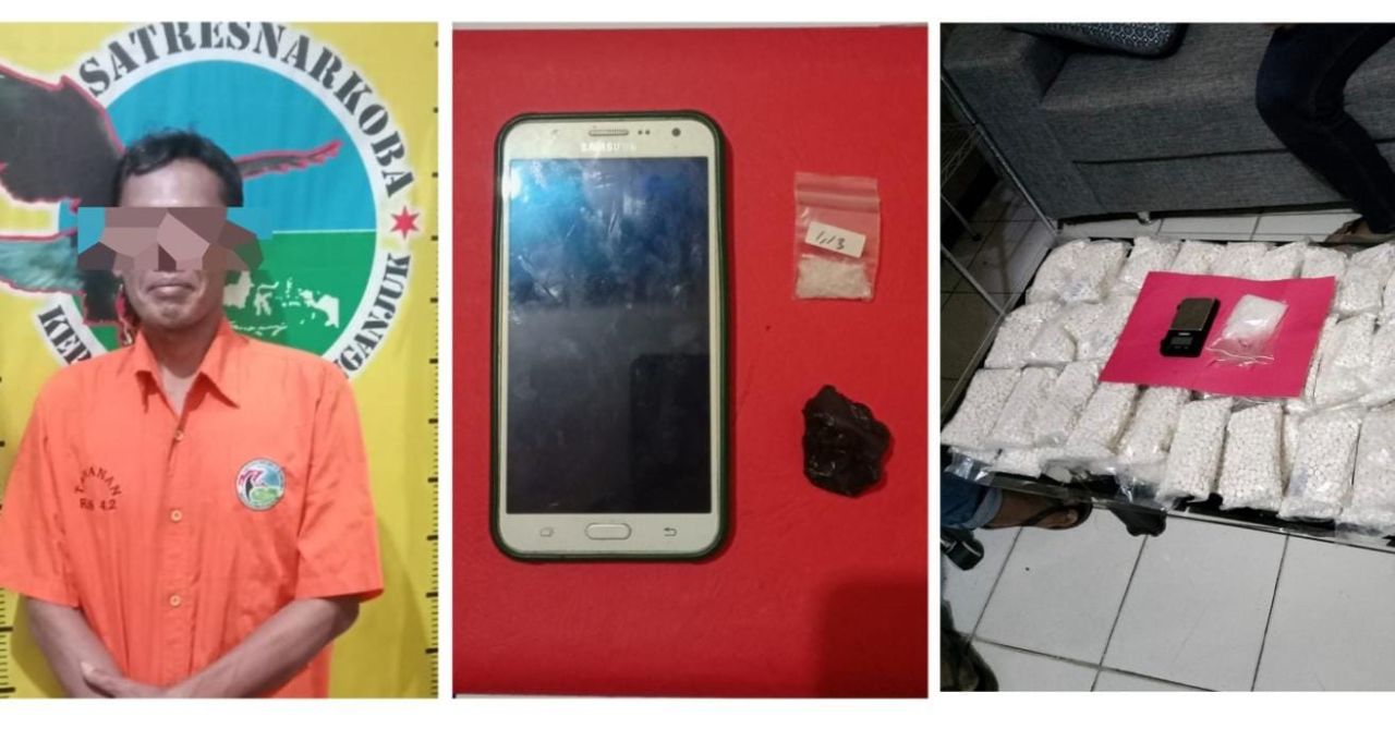 Polres Nganjuk Berhasil Amankan Tersangka Kurir Narkoba, Ribuan Pil Koplo dan Sabu Disita