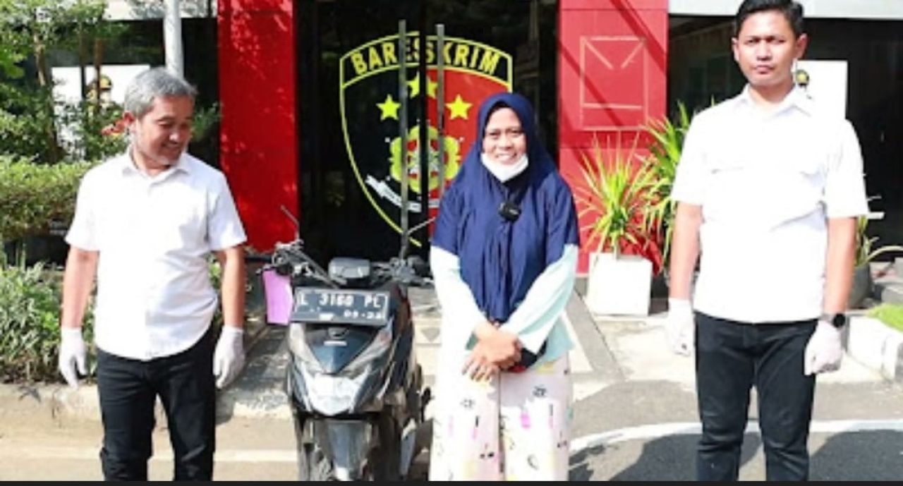 Emak-emak Senang Motor yang Dicuri Maling Kembali Lagi: Terima Kasih Polres Pelabuhan Tanjung Perak