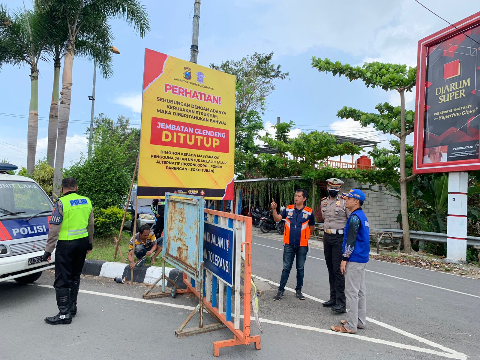 Polres Bojonegoro Siapkan Jalur Alternatif Selama Jembatan Glendeng Ditutup