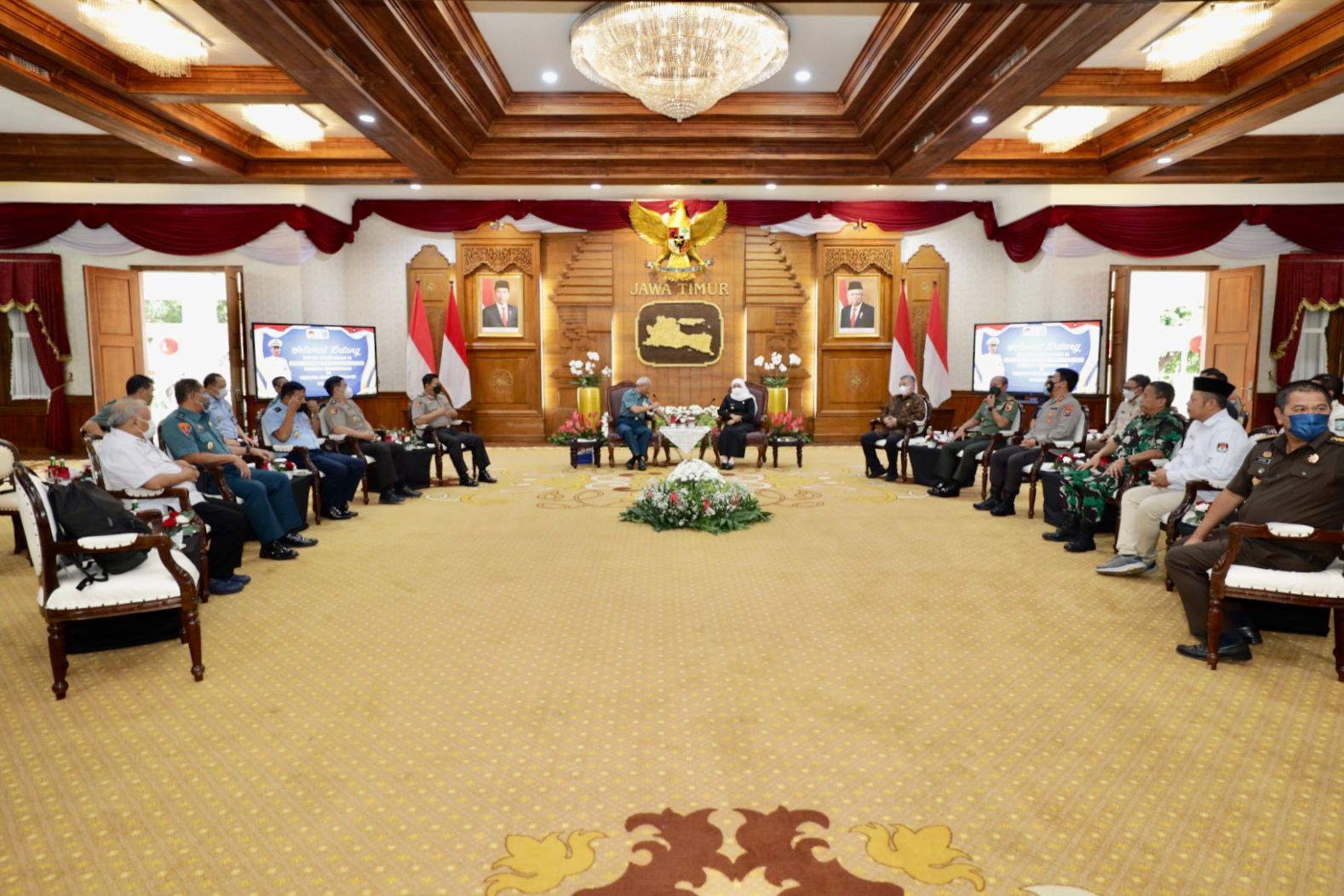 Forkopimda Jatim Ikuti Koordinasi Bersama Dewan Ketahanan Nasional Terkait Pemilu