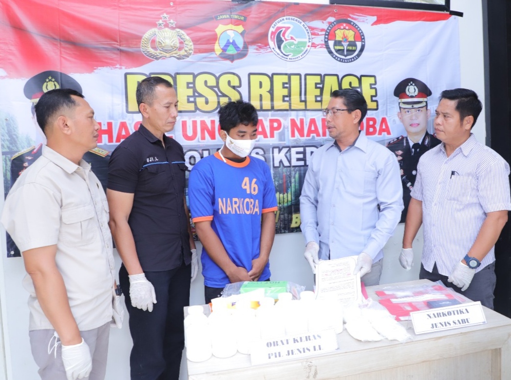 Polres Kediri Berhasil Amankan Pengedar Narkotika Antar Pulau