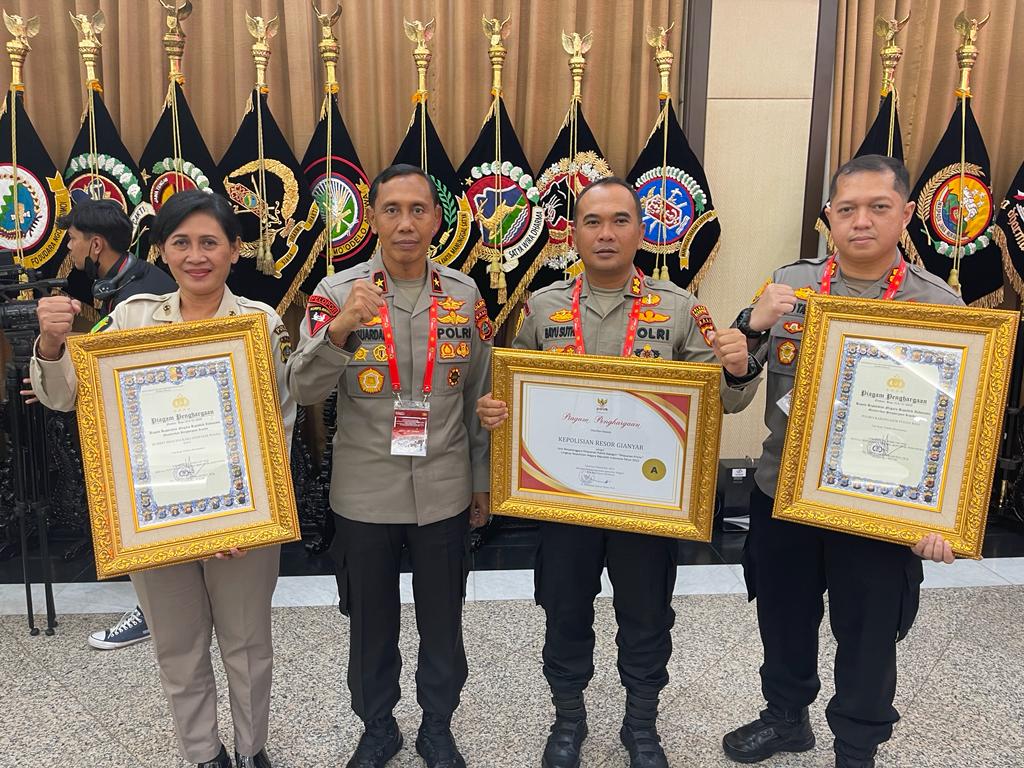 Polres Gianyar Dan Karangasem, Serta Rumkit Bhayangkara Denpasar Polda Bali, Raih Penghargaan Dari Kementerian PAN RB