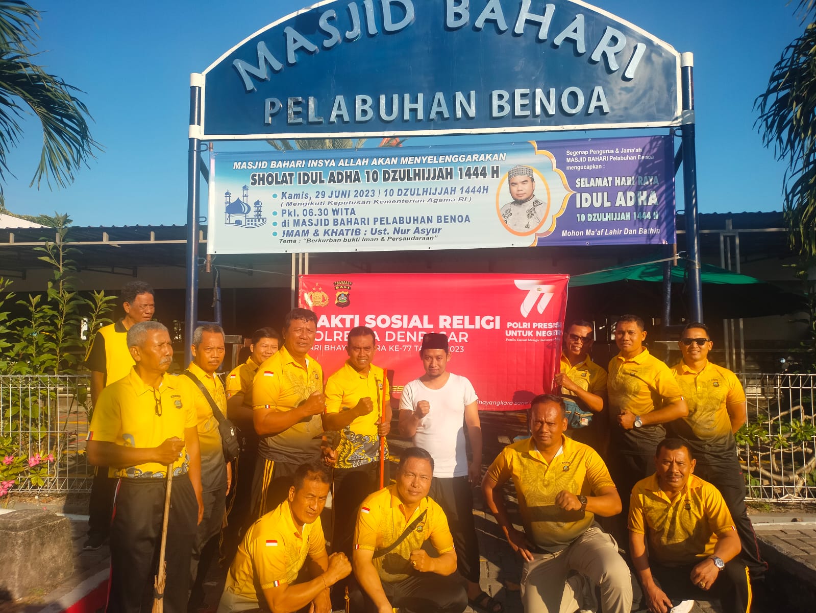 Sambut HUT Bhayangkara ke 77 Polsek Benoa Laksanakan Kerja bakti sosial